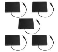 WMYCONGCONG Lot de 5 Boîtier pour 6 Piles AA 1,5 V 9 V avec connecteur mâle CC 2,1 x 5,5 mm et Interrupteur Marche/arrêt