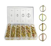 WMYCONGCONG Lot de 50 Kit d'assortiment d'attaches pour goupilles de lynchage à usage intensif Goupille avec anneau pour tracteur agricole remorque bateau vélo