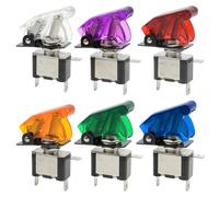 WMYCONGCONG Lot de 6 Interrupteur à bascule LED 12 V, étanche SPST 20 A, marche/arrêt, pour voiture, bateau, camping-car, camion, tableau de bord, Bleu/rouge/vert/blanc/jaune/violet