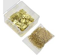 WMYCONGCONG Lot de 60 Mini charnières Charnières pliantes à bouts ronds de 1.6x1.3 cm Charnières antiques Petites charnières antiques avec vis pour l'artisanat Boîtes à bijoux vintage en bois