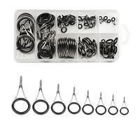 WMYCONGCONG Lot de 75 Kit de réparation d'embouts de Canne à pêche, Anneaux, Anneaux, Anneaux supérieurs, Anneaux en céramique et Acier Inoxydable