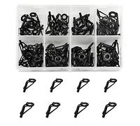 WMYCONGCONG Lot de 80 Guides de Canne à pêche - Kit de réparation de Pointes de Canne à pêche - 10 Tailles dans Une boîte (Noir)