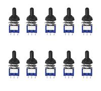 WMYCONGCONG Lot de10 interrupteurs à bascule SPDT AC 125 V 6 A On/Off/On 3 positions 3 broches avec capuchon