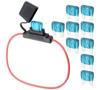 WMYCONGCONG Porte-fusible en ligne robuste Porte-fusible à lame de calibre 10 avec 10 fusibles 60AMP, grand format