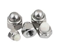 WMYDNXXT Écrou de Blocage autobloquant en Acier Inoxydable 304, 2/5 pièces, M4, M5, M6, M8, M10, M12, écrou Hexagonal en Nylon, Capuchon en métal, écrou de Blocage autobloquant(2pcs M12 Metal Cap)