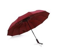 WMYDNXXT Parapluies Grand Parapluie Automatique à Long Manche Pluie Femmes Hommes Pliant Solide Parapluie Coupe-Vent Femme Homme Parasol(Red)