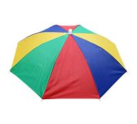 WMYDNXXT Parapluies Parapluie de tête extérieur Nouveauté Pare-Soleil Jour de Pluie Mains Libres Arc-en-Ciel Pliant Chapeau imperméable Casquette Stock