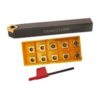 WMYDNXXT Porte-Outil de Tournage CNC indexable, 1 Porte-Outil de Tournage Externe SSDCN1212H09, Porte-Outil de Tournage à chanfrein à 45 degrés + 10 Plaquettes carbure SCMT09T308