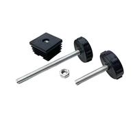 WMYOZDC Coussin de Pied réglable carré, Bouchon de Tube d'écrou M8, Coussin de Pied de nivellement de Meuble rectangulaire, adapté aux Pieds de Table et de Chaise(Screw Length 100mm,20x20xM8)