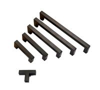 WMYOZDC Poignée d'armoire carrée, quincaillerie de meuble, poignée de porte de cuisine en acier inoxydable, poignée de tiroir d'armoire de garde-robe(128mm)