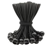 WMZOBH Lot de 25 tendeurs élastiques avec boules, 15,2 cm, sangles élastiques courtes, petites boules, robustes, attaches, élastiques réglables (noir)