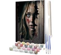 WMZPOY Peinture Numéro DIY femme à moitié visage Kits de Peinture au Numéro Loisir CreatifPeinture par Numero pour Adultes Seniors(40 x 50 CM sans Cadre)