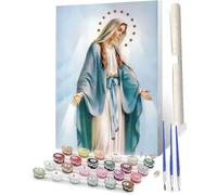 WMZPOY Peinture Numéro DIY Vierge Marie 6 Kits de Peinture au Numéro Loisir CreatifPeinture par Numero pour Adultes Seniors(40 x 50 CM sans Cadre)