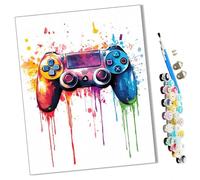WMZPOY Peinture par Numero Adulte Console de jeu Color Graffiti (3) DIY Peinture à l'huile Numéros Toile Paint by Numbers Peindre par Nombre Kits sans Cadre 40x50cm