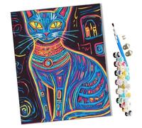 WMZPOY peinture par numero adulte Dieu Chat Néon Cadeau de Peinture à l'huile de Bricolage numérique aquarelle man pour Enfants Adultes Peindre par Nombre Kits 16 * 20 Pouces
