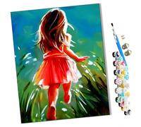 WMZPOY peinture par numero adulte Fille qui court Cadeau de Peinture à l'huile de Bricolage numérique aquarelle man pour Enfants Adultes Peindre par Nombre Kits 16 * 20 Pouces
