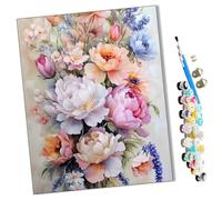 WMZPOY peinture par numero adulte Le langage des fleurs du printemps Cadeau de Peinture à l'huile de Bricolage numérique aquarelle man pour Enfants Adultes Peindre par Nombre Kits 16 * 20 Pouces