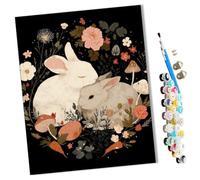 WMZPOY Peinture par Numero Adulte Le langage des fleurs Le langage du lapin DIY Peinture à l'huile Numéros Toile Paint by Numbers Peindre par Nombre Kits sans Cadre 40x50cm