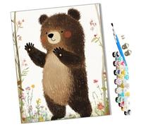 WMZPOY peinture par numero adulte Un mignon petit ours Cadeau de Peinture à l'huile de Bricolage numérique aquarelle man pour Enfants Adultes Peindre par Nombre Kits 16 * 20 Pouces