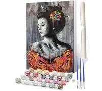 WMZPOY Peinture par Numero Kits DIY Acryliques Kit de femme japonaise Peinture par Numéro Peinture Numéro pour Adultes avec Brosses et Peinturessans Cadre 40x50cm