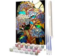 WMZPOY Peinture par Numero Kits DIY Acryliques Kit de peinture sur vitrail 1 Peinture par Numéro Peinture Numéro pour Adultes avec Brosses et Peinturessans Cadre 40x50cm