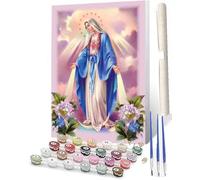 WMZPOY Peinture par Numero Kits DIY Acryliques Kit de vierge marie 5 Peinture par Numéro Peinture Numéro pour Adultes avec Brosses et Peinturessans Cadre 40x50cm
