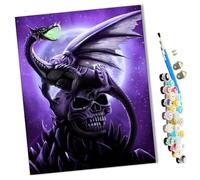 WMZPOY Peinture Par Numero pour Adulte und Enfant Fantôme et dragon squelette violet Débutants Kit de Bricolage Peinture à l'huile sur Toile avec Acrylique et Pinceaux 40 x 50cm (sans Cadre)