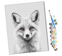 WMZPOY Peinture Par Numero pour Adulte und Enfant Regard du renard des neiges Débutants Kit de Bricolage Peinture à l'huile sur Toile avec Acrylique et Pinceaux 40 x 50cm (sans Cadre)