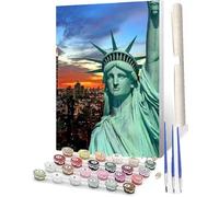 WMZPOY Peinture par Numéro Statue de la Liberté 016 Activité Manuelle Kit de Loisir Créatif DIY Numéro d'Art Complet40x50cm avec châssis en bois à monter