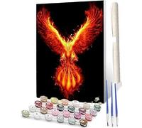 WMZPOY Peinture Par Numéros Encadré, Peinture Néon Fluo, Coloriage Par Numéro, Peinture Murale Par Numéros Sur Toile, Peinture Par Numéros Pour Adultes, Enfants 30x40 cmPhénix de feu animal 6