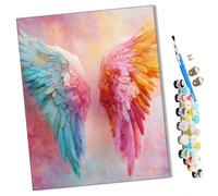 WMZPOY Peinture par numéros Kits Art pour adultes Ailes de nuages arc-en-ciel avec pinceaux et acrylique Pigment Diy numérique pour adultes sur toile Débutant- 16 * 20 pouces sans Cadre