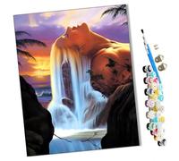 WMZPOY Peinture par Numéros pour Adulte Fille aux cheveux en cascade artistique DIY Peinture Acrylique pour Adultes Enfants débutants Facile sur Toile 40×50 cm avec peintures et pinceaux-sans Cadre