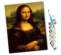 WMZPOY Peinture par Numéros pour Adulte Léonard de Vinci Mona Lisa Sourire DIY Peinture Acrylique pour Adultes débutants Facile sur Toile 40×50 cm avec peintures et pinceaux-sans Cadre