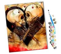 WMZPOY Peinture par Numéros pour Adulte Squelette Amant Éternel DIY Peinture Acrylique pour Adultes Enfants débutants Facile sur Toile 40×50 cm avec peintures et pinceaux-sans Cadre