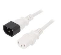 WN111-3/07/0.5W Câble IEC C13 Femelle,IEC C14 mâle 0,5m Blanc PVC 3x0,75mm2 LIAN