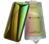 WNABZZER Lot de 2 protecteurs d'écran colorés dégradés pour iPhone 17 Pro Max, retrait automatique de la poussière, sans bulles, film en verre trempé anti-espion, installation facile