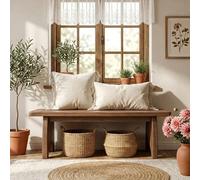 Wnanch Banc d'Entrée en Bois Naturel 60-150 cm, Banc de Salle à Manger, Bout de Lit Design Scandinave, Banquette de Chambre, Porte-Plantes Intérieur Extérieur, Style Rustique, Robuste