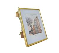 WNBFTTK Cadre Photo Golden Black Picture Photo Frame Aluminum 15x20 21x30 Plexiglass Mat Wall Mounting Gallery Living Room Home Decor(Gold,10X15CM)