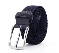 WNBFTTK Ceinture homme Ceinture élastique for hommes et femmes, ceinture en toile extensible tressée, largeur 1-3/8" marron foncé, extension 160 cm(100cm,Dark Blue)