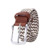 WNBFTTK Ceinture homme Ceinture élastique for hommes et femmes, ceinture en toile extensible tressée, largeur 1-3/8" marron foncé, extension 160 cm(150cm,Brown White)