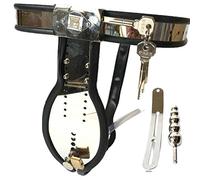 WNBXZ Ceinture Chasteté Homme Chasteté pour Homme avec Cage À Pénis Amovible, Cathéter Et Plug Anal Ceinture De Chasteté Mâle SM Esclave Fétiche Bondage Jouet 60-150 Cm,120cm/130cm