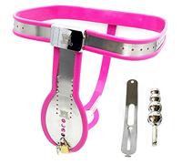 WNBXZ Ceinture de chasteté pour Homme Ensemble de Bondage en Acier Inoxydable 304 avec Prise anale détachable Facile à Utiliser Torture/fétiche SM/Esclave Jouets sexuels 60 / 150cm,Rose,110cm/120cm
