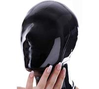 WNBXZ Masque en Latex Masque SM Il Y A Beaucoup De Petits Trous sur Le Visage pour Éviter L'étouffement 0.4Mm Matériau Latex Doux Et Confortable pour Les Costumes Cosplay Club Wear,Noir,XL