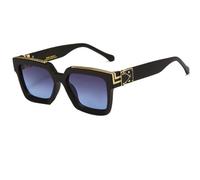 WNCKSQ Lunettes de soleil carrées à grande monture pour femmes et hommes, verres solaires pour l'extérieur et la conduite, tendance, UV400, A12,1