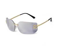 WNCKSQ Lunettes de soleil rectangulaires incurvées sans monture pour femmes, verres solaires dégradés tendance, verres teintés, UV400 (C5)
