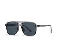 WNCKSQ Lunettes de soleil rétro carrées à double pont, style urbain (gris)