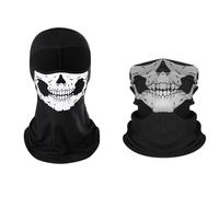 Wnddle Ghost Mask, Cagoule Tête de Mort, Masque de Crâne, Balaclava pour Hommes, Call of Cagoule, Demi-Tête de Mort, pour Moto Ski Randonnée Vélo