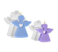 Wnddle Moule Bougie en Silicone 3D - Lot de 2 en Forme d'Ange pour Bricolage