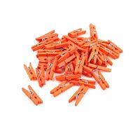 WNDUOKXH 50 Pcs Mini Clip Coloré Pinces À Linge Coloré Photo Clips Fiable Pratique Pince À Linge DIY Ménage Pince À Ressort, Orange