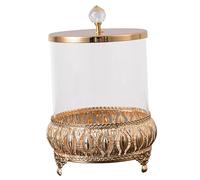 WNDUOKXH Bonbonnière en Verre Style Vintage avec Couvercle, sucrier Luxueux, Pot de Rangement, Objet de décoration élégant, sucrier en Verre pour la Cuisine.